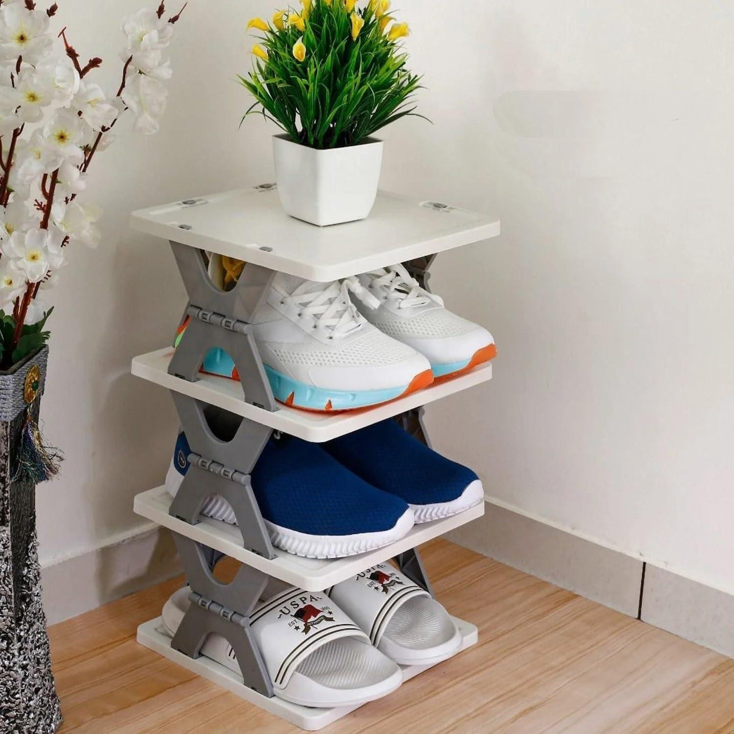 FlexiStack 4-Tier Modular Shoe Organizer
