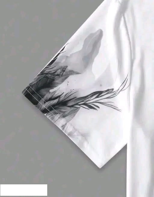 Men’s White Wolf Graphic Printed T-Shirt – Premium Streetwear Tee