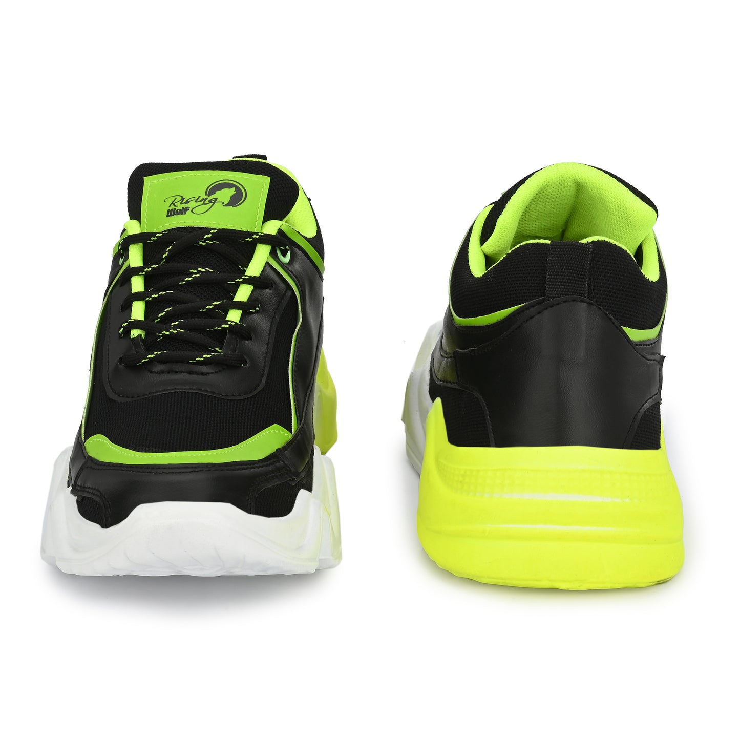Neon Volt Chunky Sneakers – Stealth Black & Lime