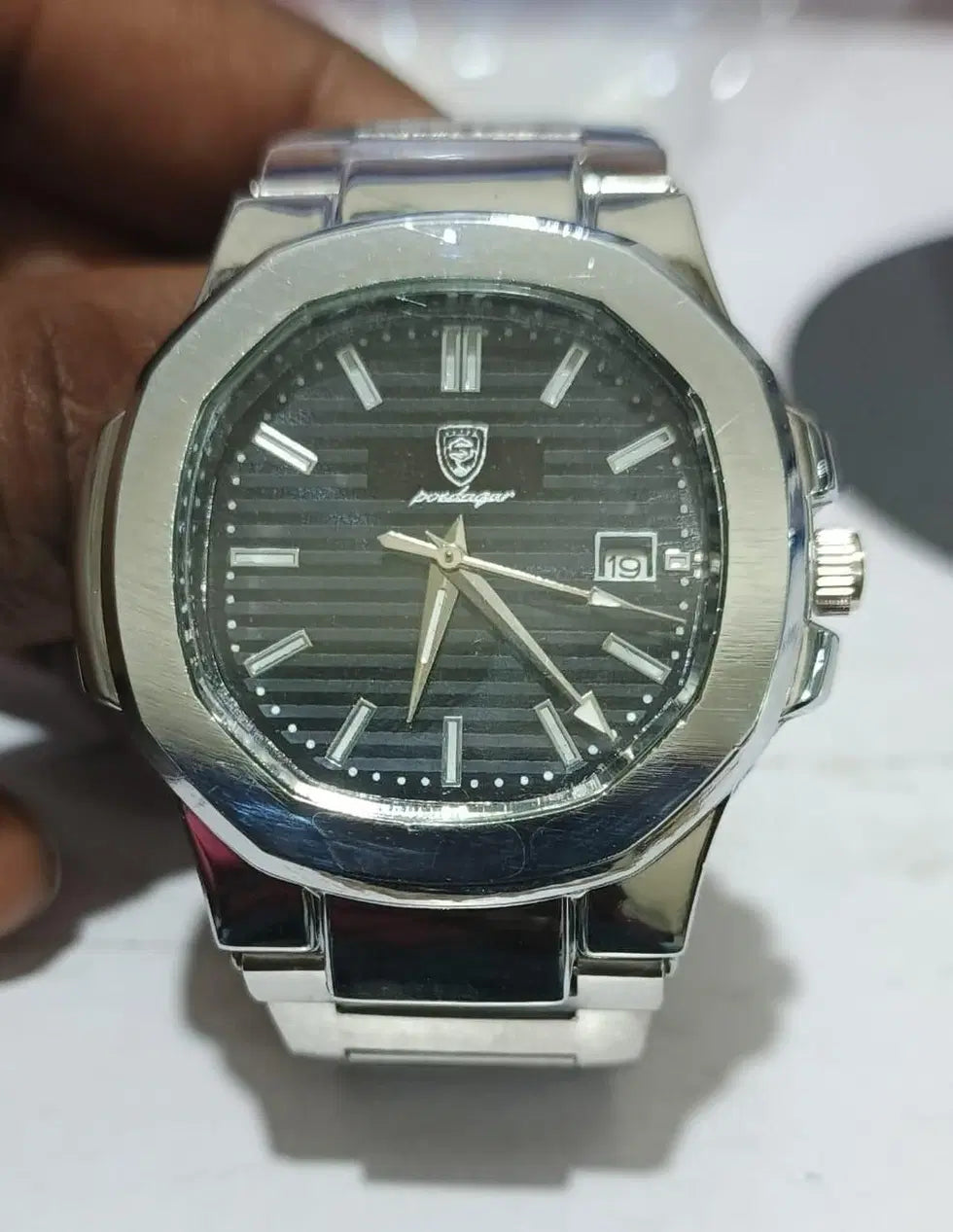 Men’s Luxury Silver Stainless Steel Analog Watch | Elegant Slim Design Wrist Watch