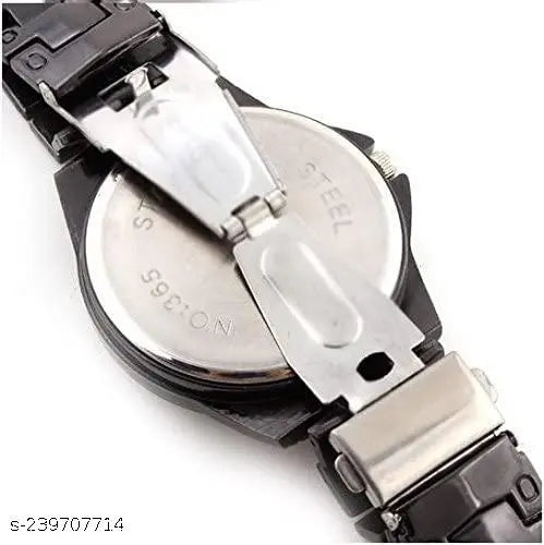 Black Stainless Steel Analog Watch for Men | Quartz Movement | Multi-Function Style Dial | Metal Strap | Casual & Formal Wrist Watch
