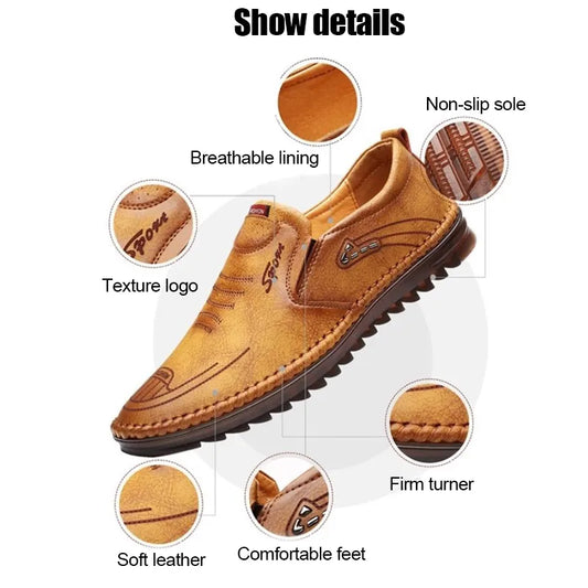 Heritage Tan Hand-Stitched Loafers – Classic Comfort