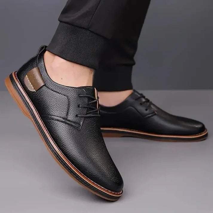 Vanguard Pebbled Derby Shoes – Onyx & Cedar