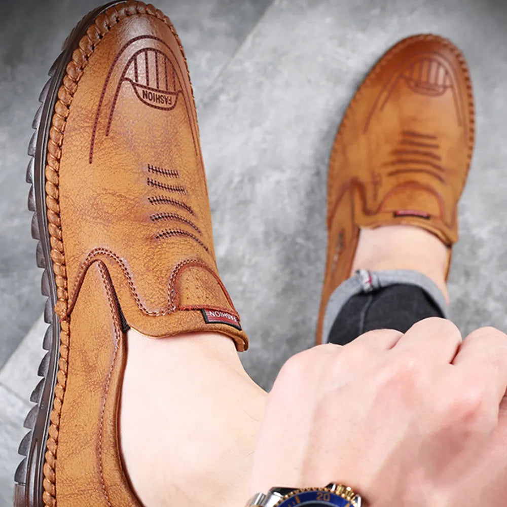Heritage Tan Hand-Stitched Loafers – Classic Comfort