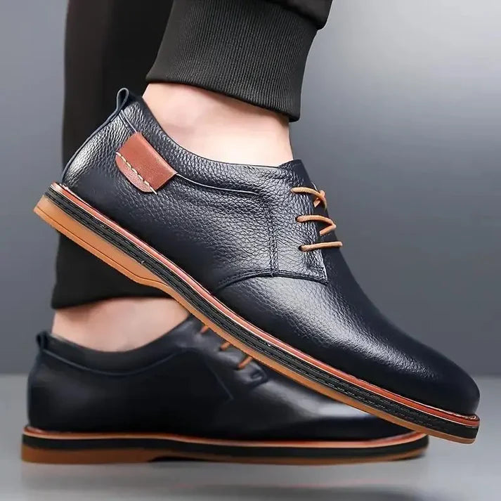 Vanguard Pebbled Derby Shoes – Onyx & Cedar