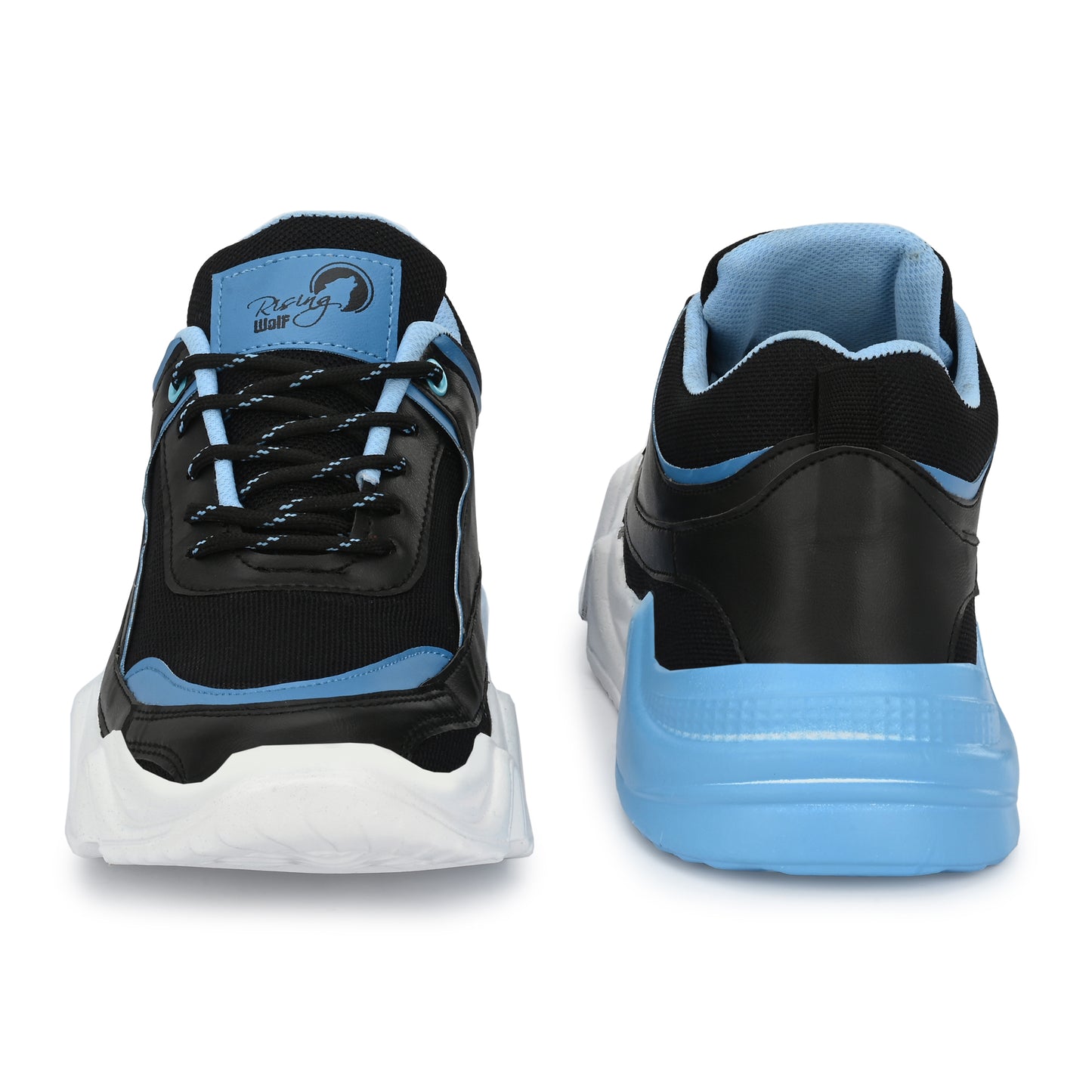 Electric Azure Chunky Sneakers – Midnight Black & Sky Blue