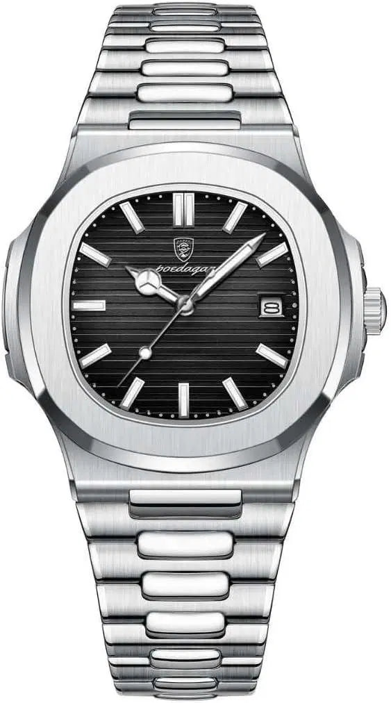 Men’s Luxury Silver Stainless Steel Analog Watch | Elegant Slim Design Wrist Watch