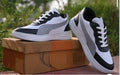 Men's White & Black Casual Sneakers | Lace-Up Low Top Shoes | Lightweight Everyday Walking Shoes | Comfortable Fashion Sneakers